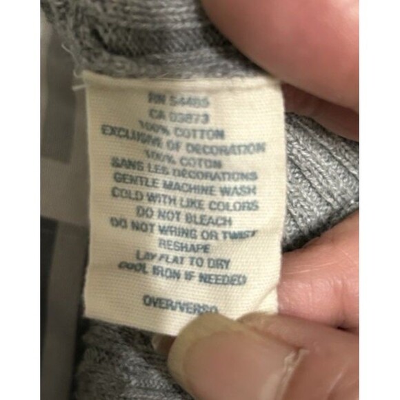 VTG American Eagle Outfitters Womens Sz M Cable Knit V Neck  Gray Sweater Y2K - Picture 9 of 9